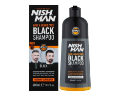 Шампунь для маскування сивини Nishman Hair&Beard Care Black Shampoo Bundle 400 мл