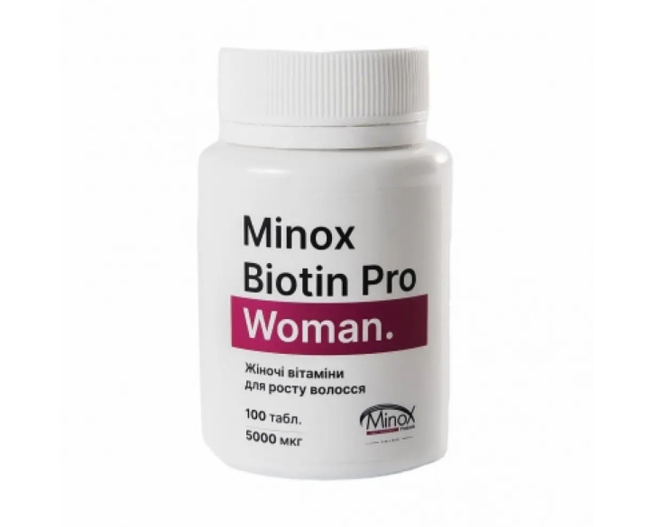 Minox Biotin Pro Woman  для росту та проти випадіння волосся 100таб.